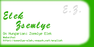 elek zsemlye business card